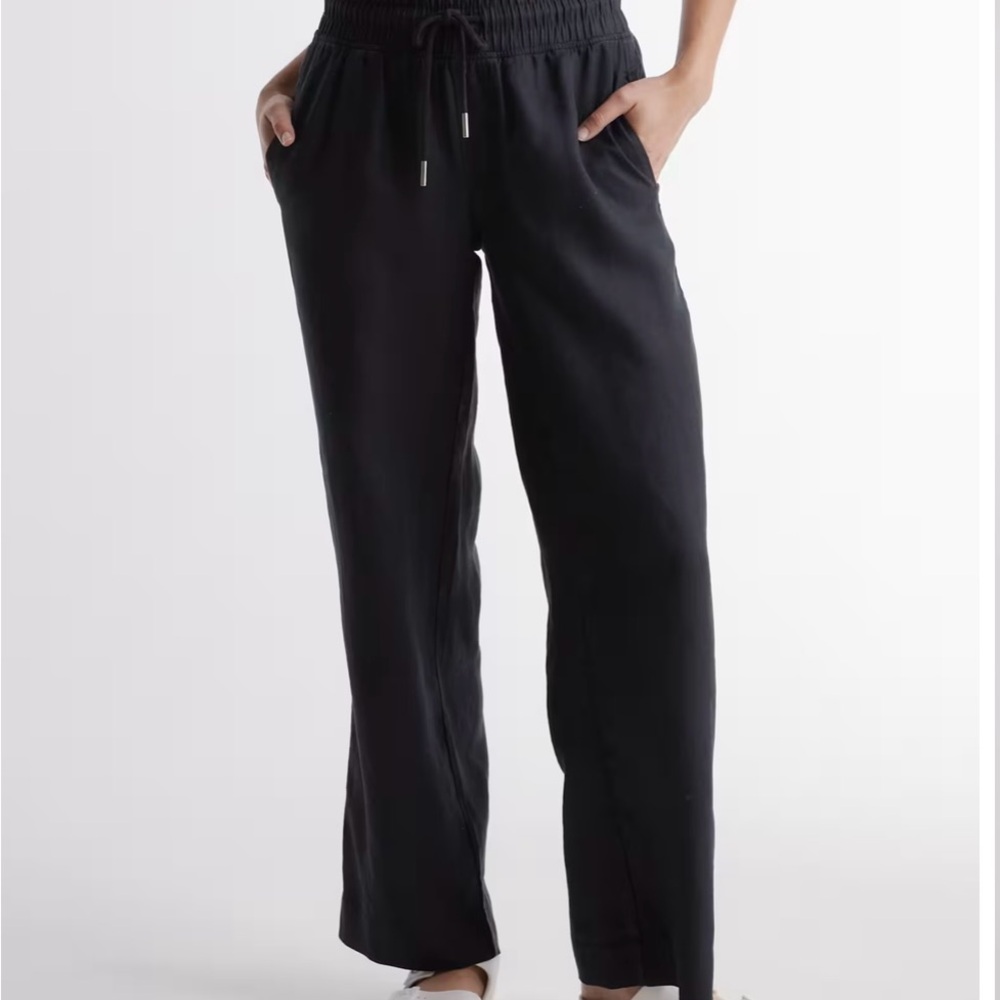 Quince Black Track Pants Relaxed Fit Joggers